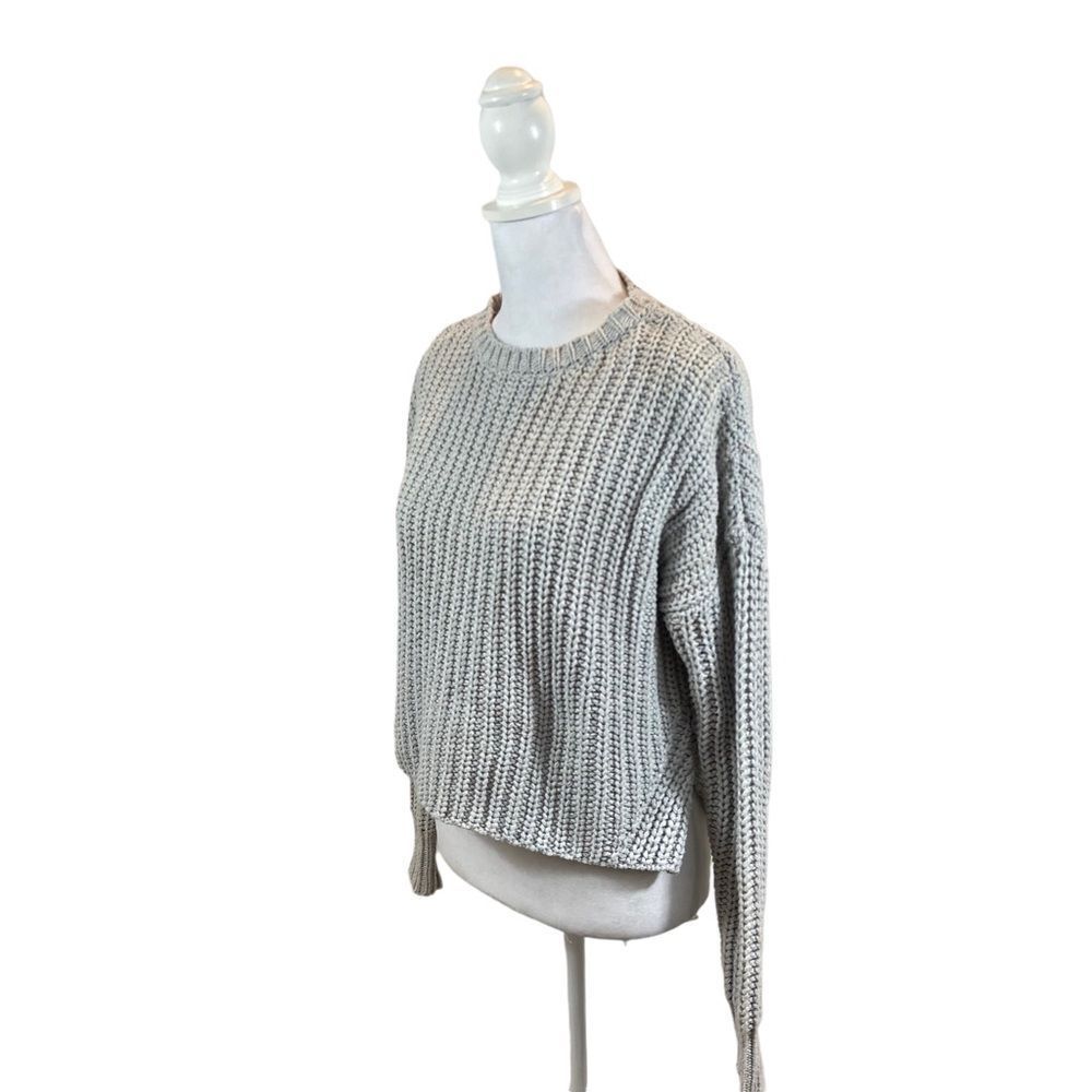 London Kaye Grey Chunky Knit Recycled Polyester Sweater Size XS‎